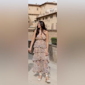 Floral maxi tiered maxi dress
